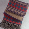 Nepalese woolen shawl traditional purple and beige