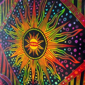 Tenture murale indienne multicolore
