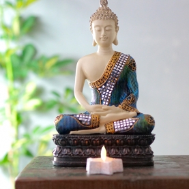 Thai Buddha statue with glass mosaic