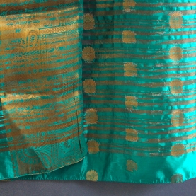 Indian saree Red and cyan