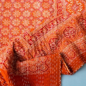 Indian handcrafted bed cover Kantha