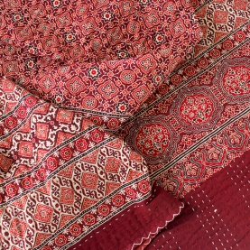 Couvre-lit indien Kantha artisanal