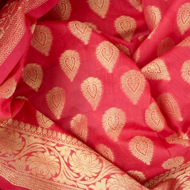 Saree indien complet rouge et doré