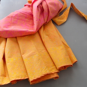 Indian cotton skirt pink and orange