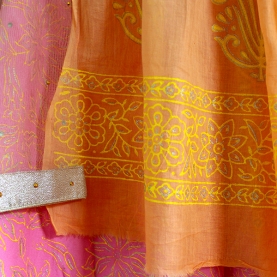 Indian cotton skirt Sanganeri print
