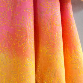 Indian cotton skirt pink and orange