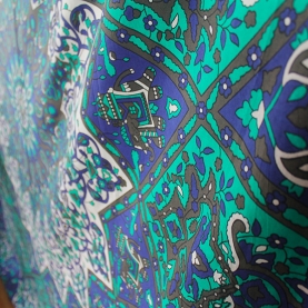 Tenture murale indienne Mandala bleu et vert