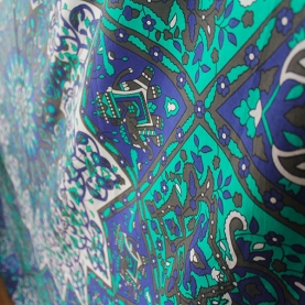 Tenture murale indienne Mandala bleu et vert