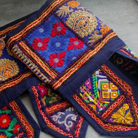 Indian cotton vaner wall Toran patchwork blue