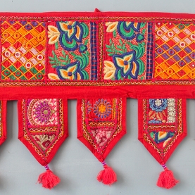 Décoration indienne pour porte en coton