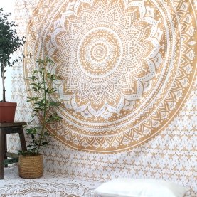 Indian cotton wall hanging Lotus