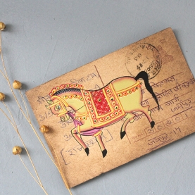 Indian ancient postcard Horse painting