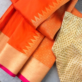Saree indien complet satiné