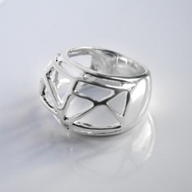 Indian silver ring Harlequin T58