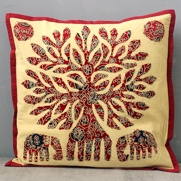 Indian cushion cover Tree of life maroon L42