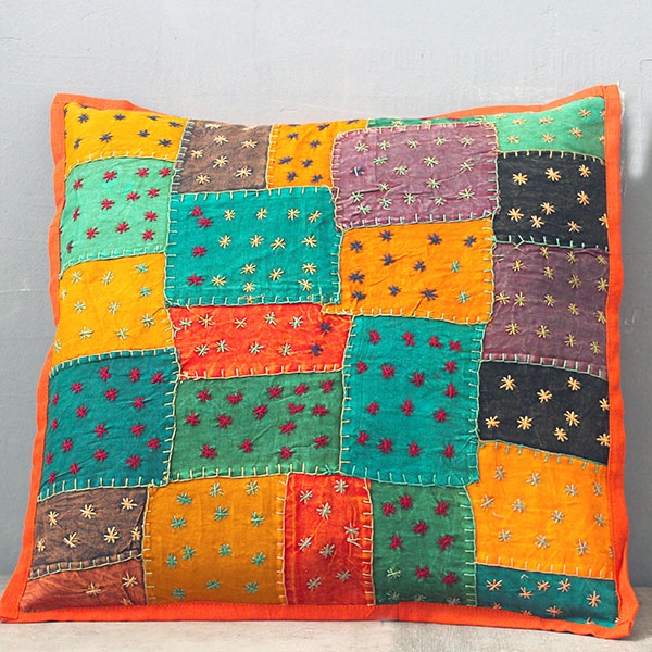 Indian cushion cover Patchwork orange L41