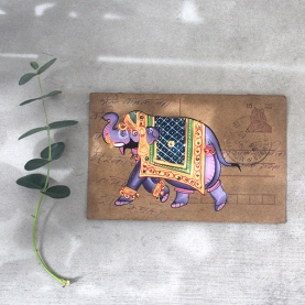 Indian ancient postcard Elephant painting