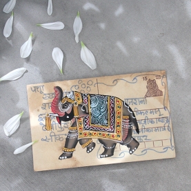 Carte postale indienne antique Eléphant