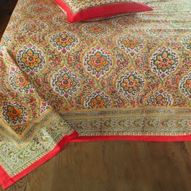 Drap de lit indien avec taies d'oreiller