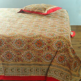 Indian printed bedsheet + pillow