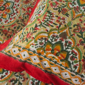 Indian handcrafted bedsheet + pillow