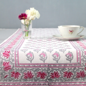 Chemin de table indien artisanal en coton