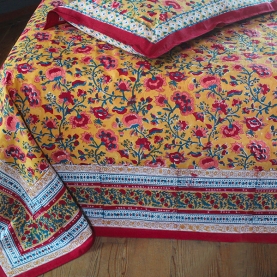 Drap de lit indien avec taies d'oreiller