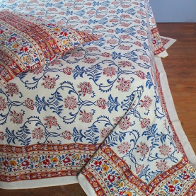 Indian cotton bedsheet + pillow