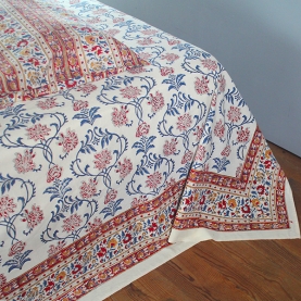 Indian handcrafted bedsheet + pillow