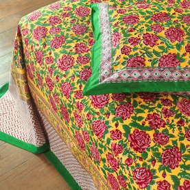 Indian printed bedsheet + pillow