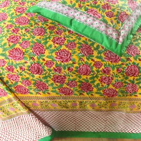 Indian printed bedsheet + pillow