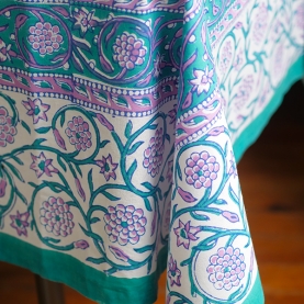 Indian printed cotton tablecover