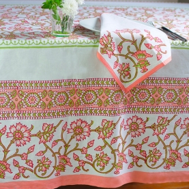 Nappe indienne en coton avec serviettes