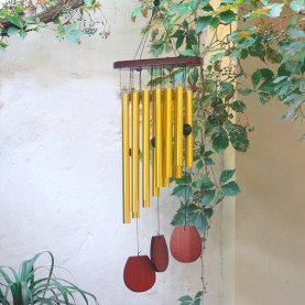 Wooden and golden Wind chime