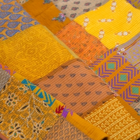 Couvre-lit indien Kantha patchwork