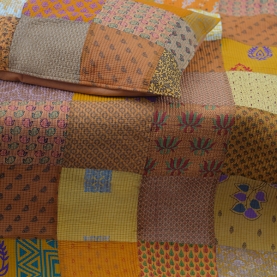 Indian patchwork bedcover Kantha