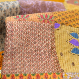 Dessus de lit indien Kantha patchwork