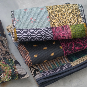 Couverture indienne Kantha patchwork