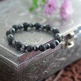 Bracelet with Hematite and lava stones