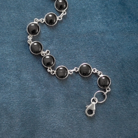 Silver and black onyx stones bracelet