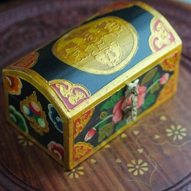 Tibetan wooden handcrafted jewellery box