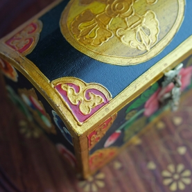 Tibetan wooden handpainted box