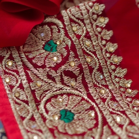 Indian embroidered saree