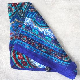 Indian silk scarf fashion blue and cyan