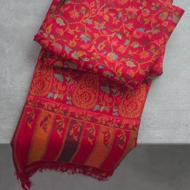 Indian ethnic scarf kuni red and cyan