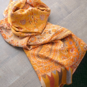 Indian embroidered cotton scarf