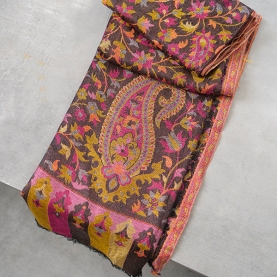 Indian ethnic scarf kuni brown and pink