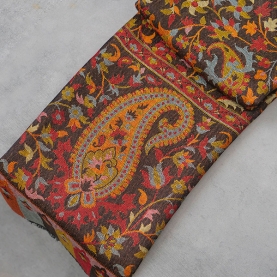 Indian ethnic scarf kuni brown and orange