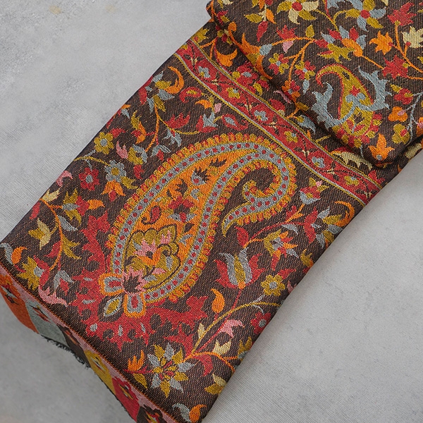 Indian ethnic scarf kuni brown and orange