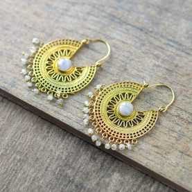 Indian ethnic earrings golden color